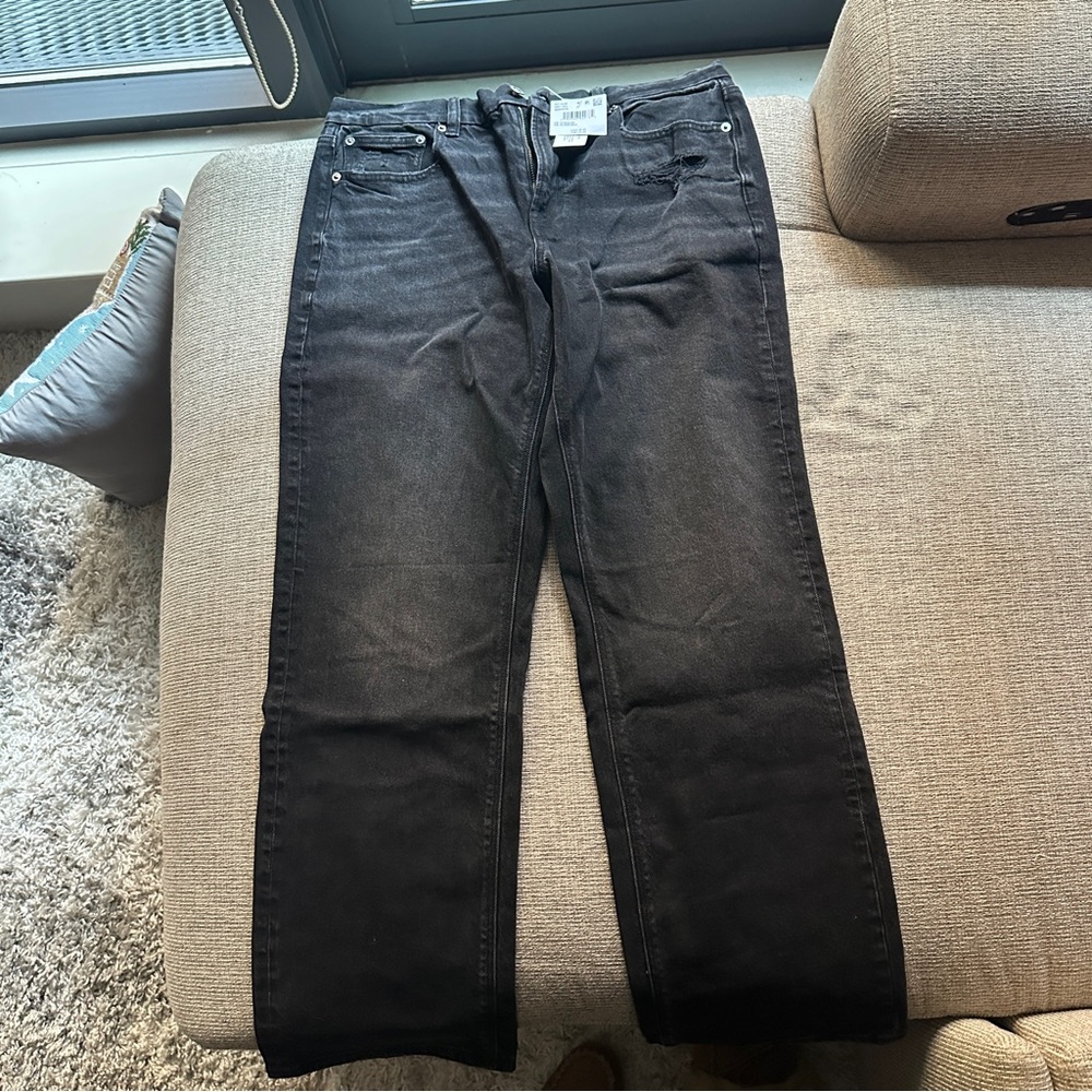 American Eagle Curvy Straight Black Jeans